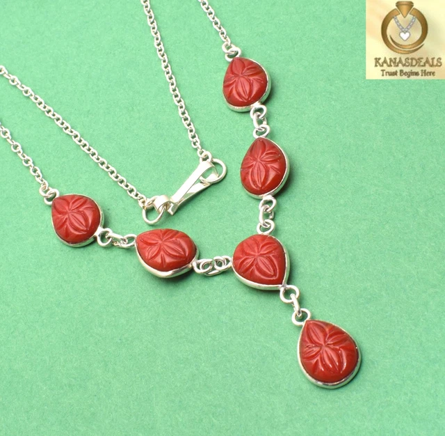 Red Carving Stone Discount Price Plated Jewellery Sale @1.49-39278