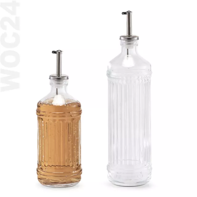 500/730 ml - Essig Öl Flasche Essigspender Ölspender Spender Glas Menage Set