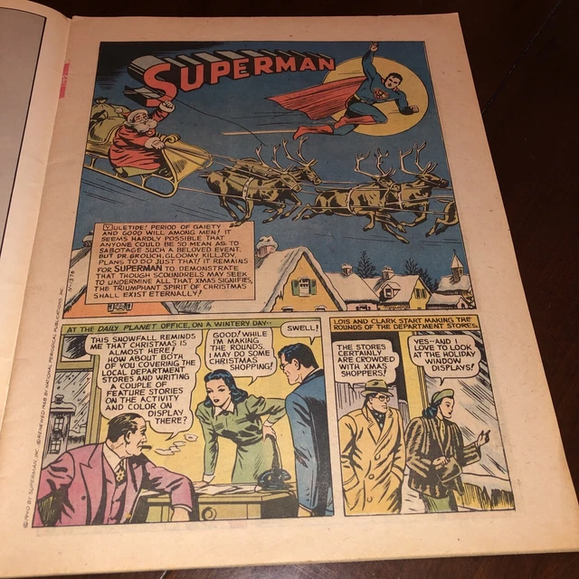 Christmas w/ Super-Heroes DC 1975 Limtd Ed. Pen Mark On Maze, Free Shipping. 3