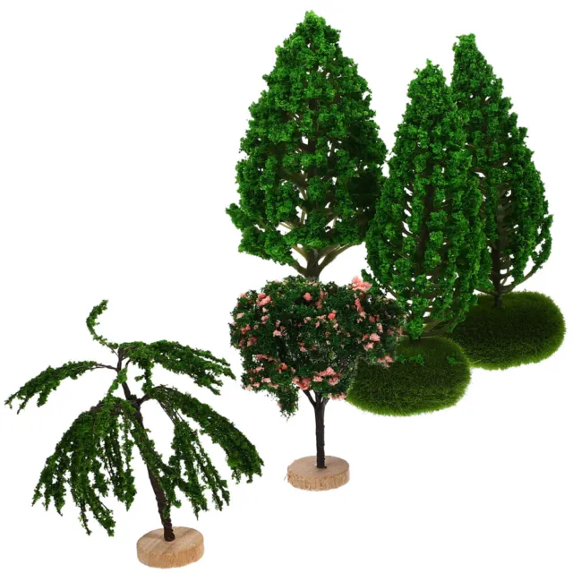 5 piezas Exquisita Figura de Planta Miniatura Jardín Árbol Estatua Miniatura Árbol