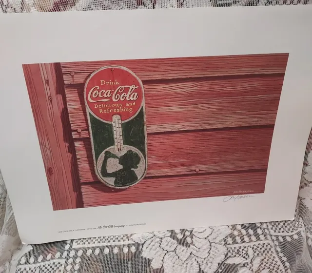Jim Harrison Signed Print, "1939 Coca-Cola Thermometer" 1998 Unframed