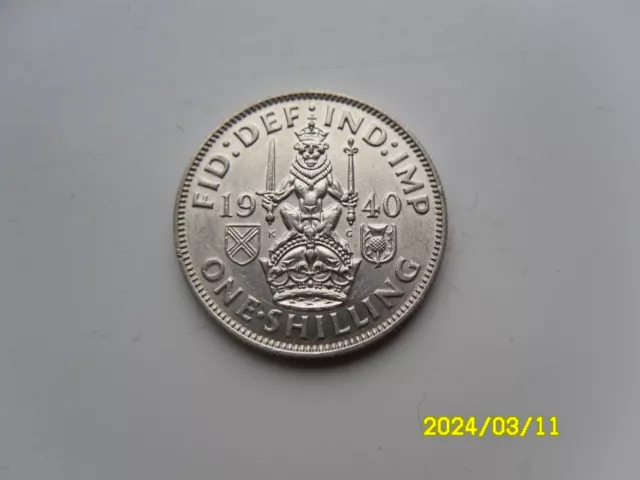 George Vi Silver Scottish Shilling 1940