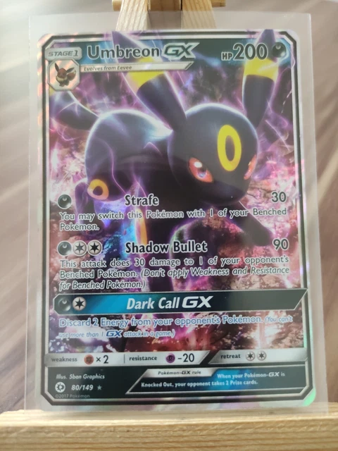 Umbreon GX 80/149 Sun & Moon Base Set Ultra Rare Holo  Pokemon Card * New *