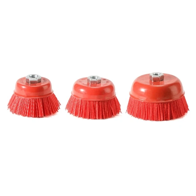 100x M14 Cup Nylon Abrasive Brush Wheel 3" 4" 5'' Grinder For Drill Rotary Tool