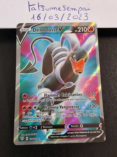 Carte Pokemon DEMOLOSSE 178/189 V FA Full Art Epée et Bouclier 3 EB03 FR NEUF