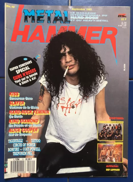 Metal Hammer Magazine N° 10 Guns Roses Kiss Slayer Alice Cooper No Posters 1989