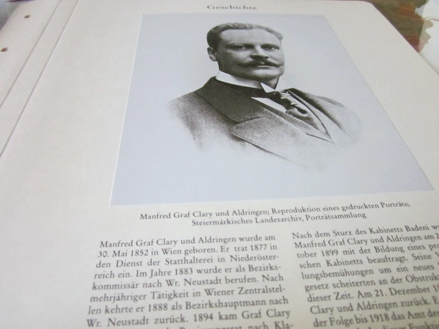 STEIERMARK ARCHIV 1 1054 Manfred Graf Clary und Aldringen 18521928 EUR