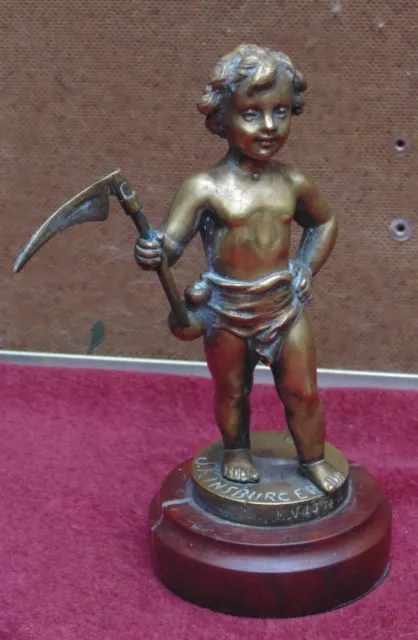 rar magnifique ancien bronze 19 em allégorie signé s.kinsburger + fondeur ev n°2