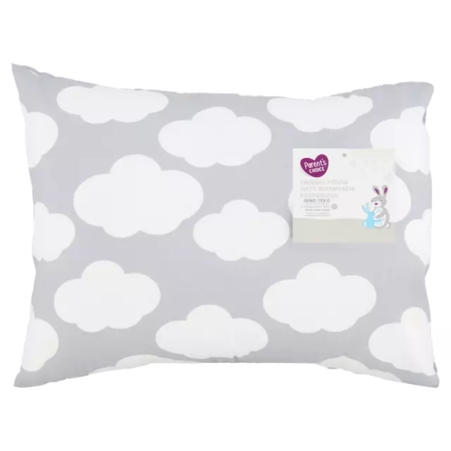 Almohada Parent's Choice para niño pequeño con funda de almohada extraíble, estampado en la nube
