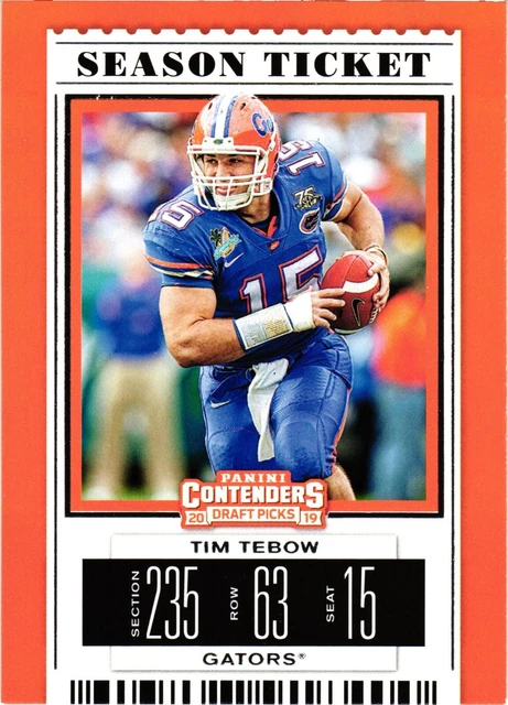 2019 Panini Contenders Draft Picks Season Ticket Tim Tebow #94