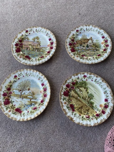 Royal Albert - Four Seasons - set of 4 plates - artwork by F F Errill