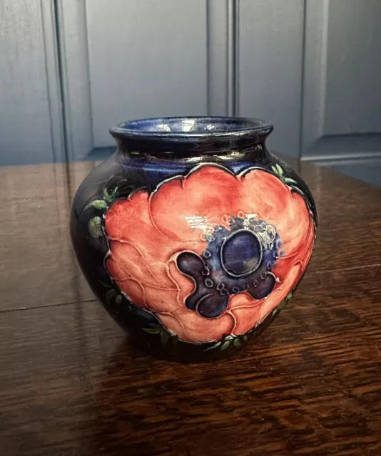 *99p No Reserve* VINTAGE MOORCROFT ANEMONE DWARF BUD VASE In Perfect Condition