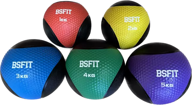 BSFIT Balón Medicinal de caucho Pro de 1 kg a 5 kg Pelota con rebote Medicinal