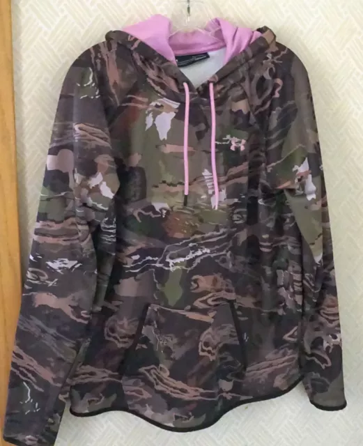 Under Armour Womens Cold Gear Camo Camouflage Hoodie w/muff XL