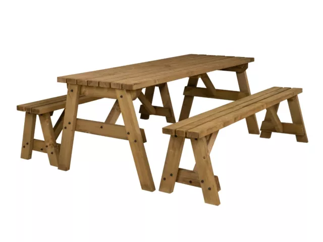 Picnic Table and Bench Set Wooden Outdoor Garden Furniture, Victoria