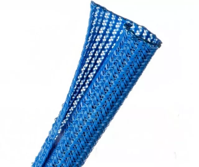 F6N0.25BL 1/4" Blue Split Braided Cable Sleeving , Split Loom , Wrap -USA