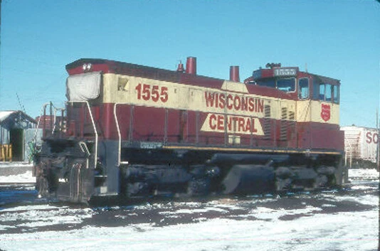 WC 1555 SW-1500 (WISCONSIN CENTRAL) 02-90 --- Original Slide T3-11