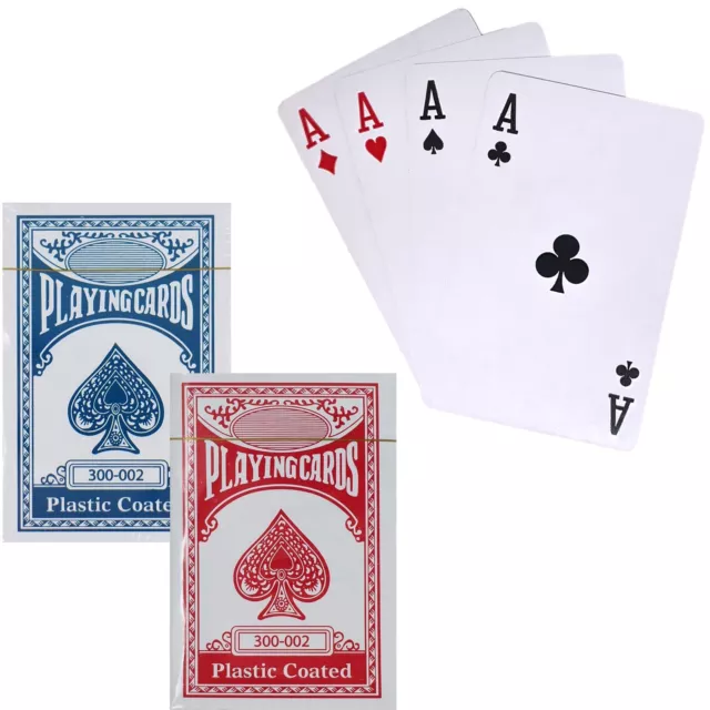 Quality Traditional Plastic Coated Playing Cards Poker Games Fun Single Box Pack 2