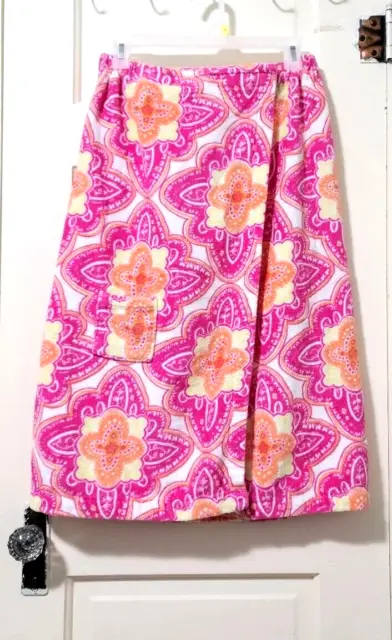 Xhilaration Terry Cloth Cover Up Swim Skirt One Size Hot Pink Pocket Adjustable