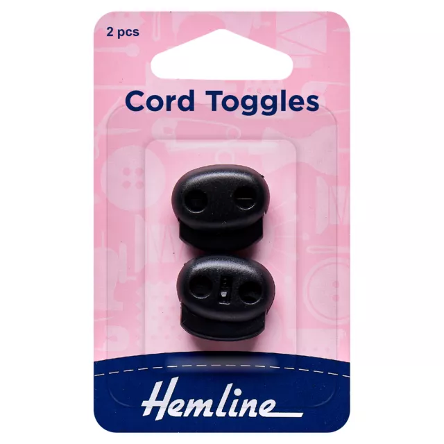 Hemline Black Adjustable Cord Toggles 6mm
