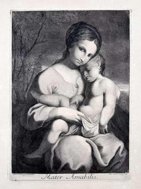 Antonio Da Correggio - Maria Niño Jesús Virgin Mary Bebé Jesús Virgen Grabado