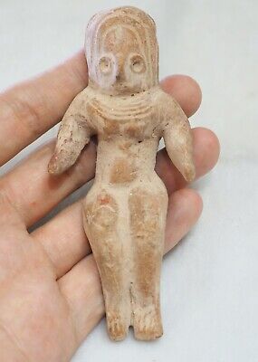 Ancient Indus Valley Harappan Terracotta Seated Fertility Idol Clay Idol Statue