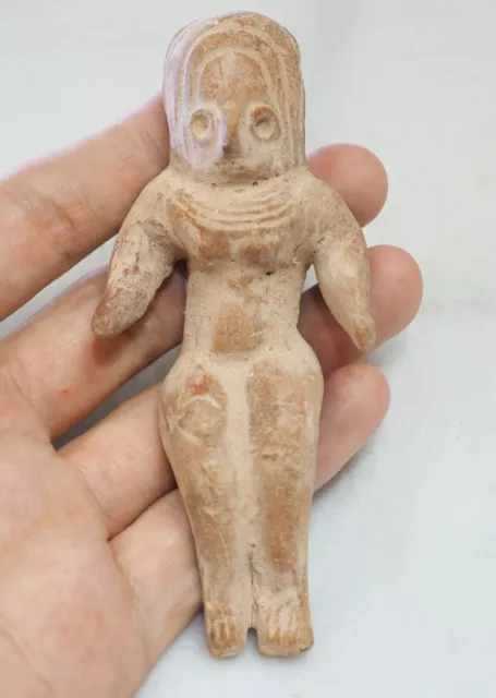 Ancient Indus Valley Harappan Terracotta Seated Fertility Idol Clay Idol Statue