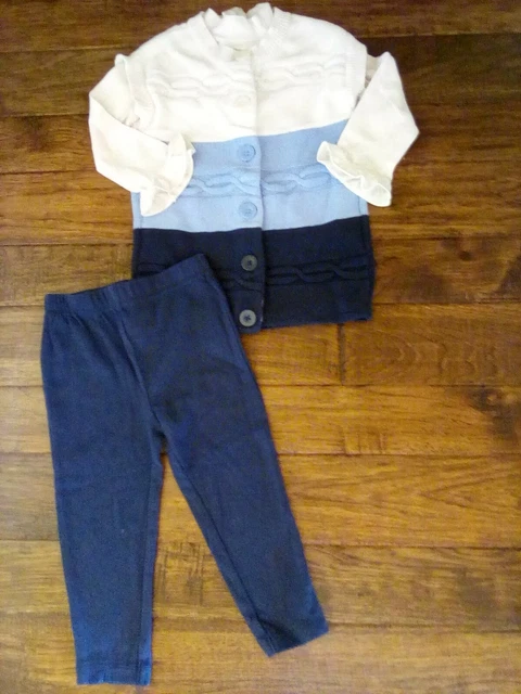 EUC! Baby Girls 3 pc Crazy 8 Gap Carters Sweater Pants Set Size 18-24 months