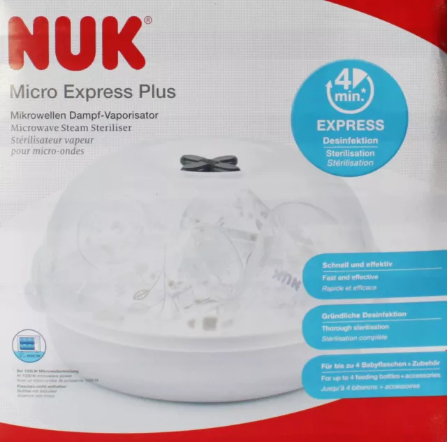 NUK Micro Express Plus Microwave Steam Baby Bottle Steriliser (10HE3)