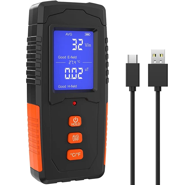 Misuratore Di Campo Elettromagnetico EMF | Rilevatore Per Ufficio E Casa, Display ABS