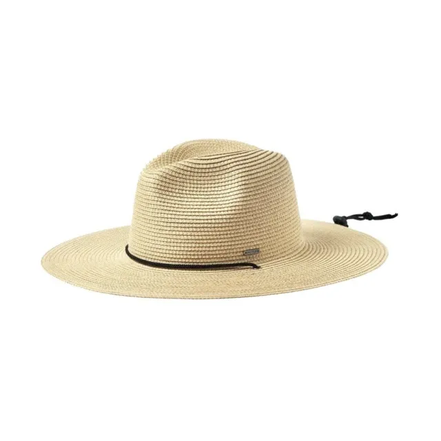 New Brixton Beige Straw Packable Sun Hat L/Xl