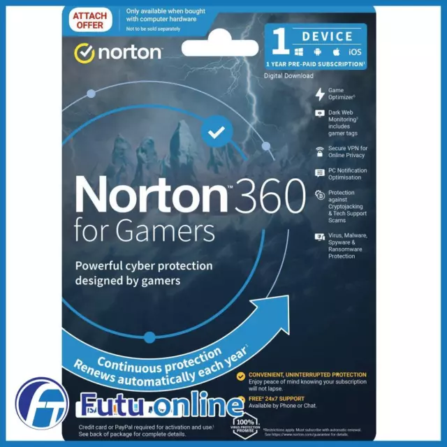 Norton 360 for Gamers Digital Download 21433657 50 GB Cloud Backup