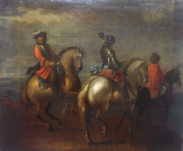 Adam Frans Van Der Meulen 1632-1690 17Th Century Oil On Canvas 'Cavalry Scene'