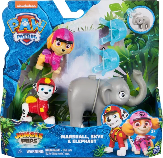 NEW Paw Patrol Jungle Pups Marshall, Skye & Elephant Action Figures