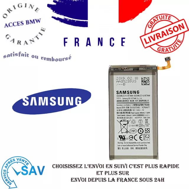 BATTERIE ORIGINE SAMSUNG GALAXY S10E SM-G970F SM-G970F/DS Dual Sim EB-BG970ABU