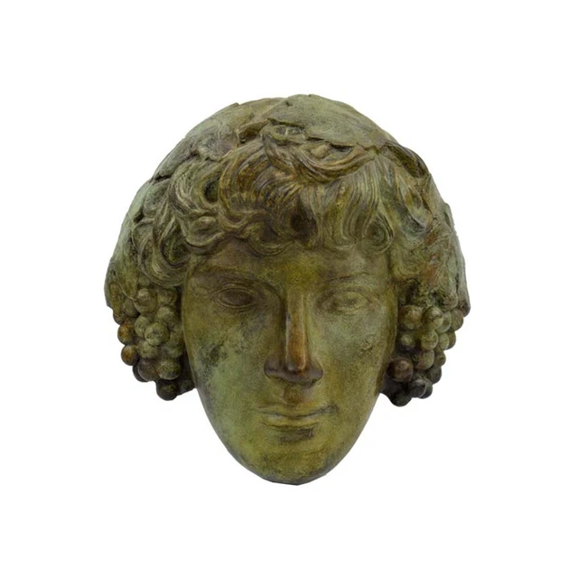 Dionysus Bacchus mask wall Sculpture Ancient Greek Handmade Plaster Statue 29cm
