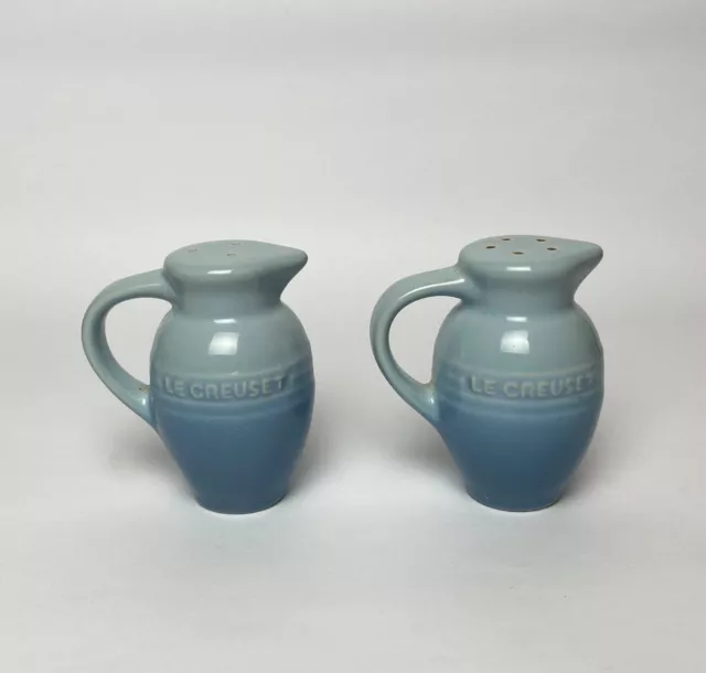 Salt & Pepper Pitcher Shaker Set [ Le Creuset ] Ceramic Pottery Light OMBRE Blue