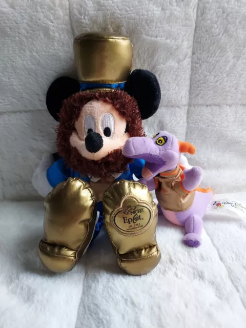 Disney Epcot Mickey Mouse as Dreamfinder With Figment Plush 10" Limited Edition