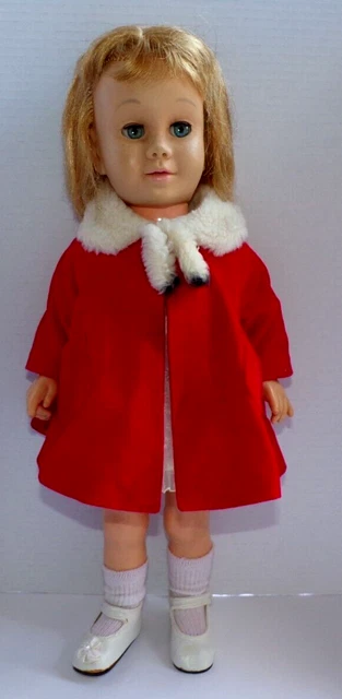 Vintage 1960's Mattel Canadian Chatty Cathy Doll Soft Face w/ Sunday Visit Dress