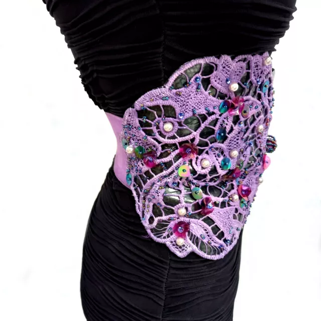 Women Large Dress Belt Waist Girth Embroidered Fashion Accessories Italian Brand 3