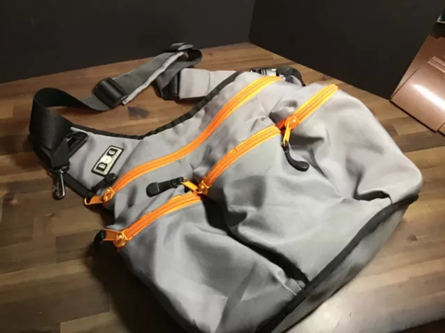 Diaper Dude Messenger Diaper Bag for Dads, Brown and Orange Zippers Baby Bag