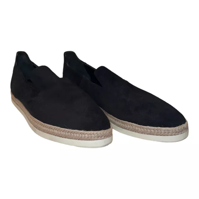 VINCE Dillon Women's Black Suede Leather Dillon Espadrille Slip on Flats Sz 10