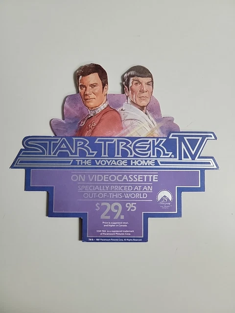 STAR TREK IV THE VOYAGE HOME Original Video Store Shelf Display 1987 Spok & Kirk