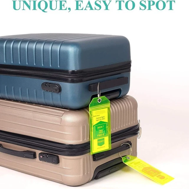 4pcs Clear Cruise Luggage Tag PVC Cruise Tag Durable Luggage Tag Holder  Office