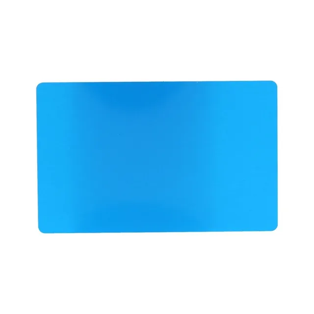 (Blue)50Pcs Metal Business Cards Blank Engraved Aluminium Alloy Thickness