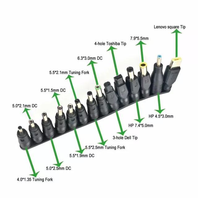 34 Tips Universal Charger Power Supply Adapter Plug Jack Kit For Laptop Notebook