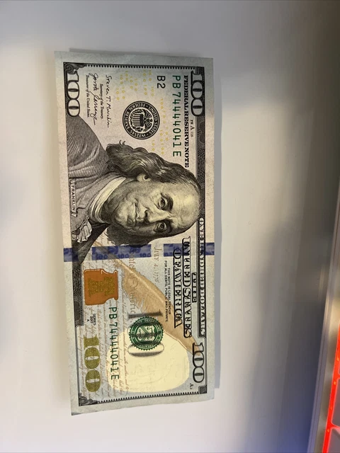 fancy $100 serial number binary