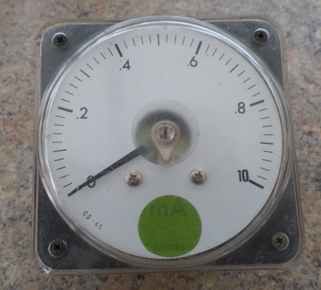 VINTAGE ANDERS MILLIAMP PANEL METER FUNKTIONIERT / GEBRAUCHT für Testgetriebe Dampfpunk