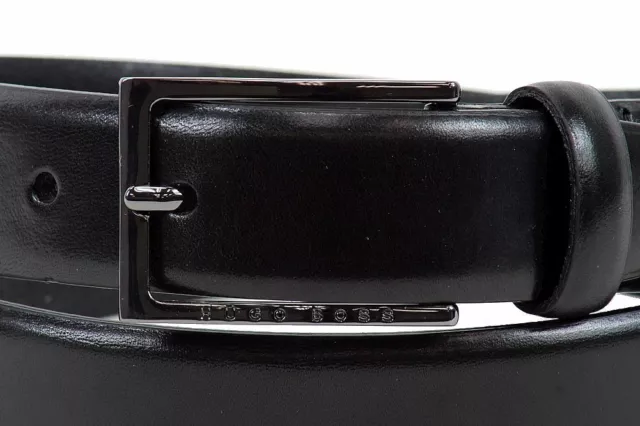 Hugo Boss Men's Ceddys Fashion Black Leather Belt 2