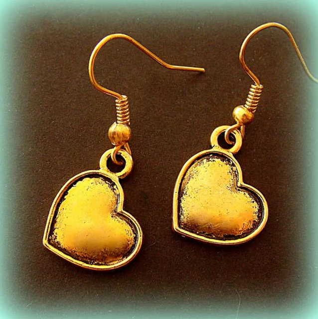 HEART Earrings Jewelry - Antique Art Deco Moderne Vintage Style